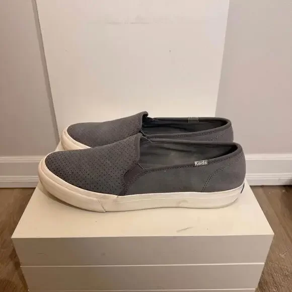 Keds Dreamfoam Double Decker Perforated Suede‎ Slip on Shoes Women's 9 Gray - Picture 3 of 6